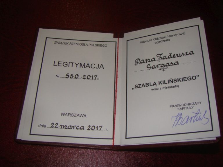 Odznaczenie Starszego Cechu Szablą Kilińskiego – zdjęcie 4