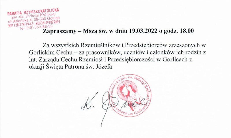 Msza święta za rzemieślników 2022