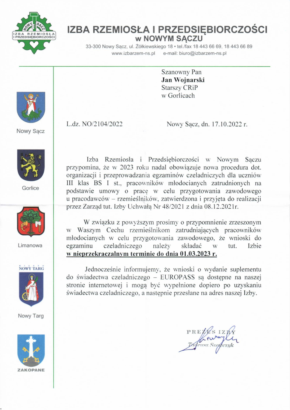 Egzaminy czeladnicze w 2023 r.